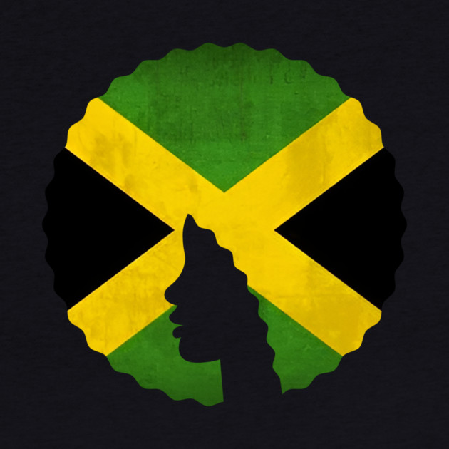 Afro Hair Woman with Jamaica Colors, Black History by logiamerch