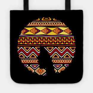Afro Hair Woman with African Pattern, Black History Tote