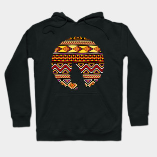 Afro Hair Woman with African Pattern, Black History Hoodie