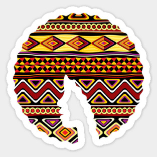 Afro Hair Woman with African Pattern, Black History Magnet