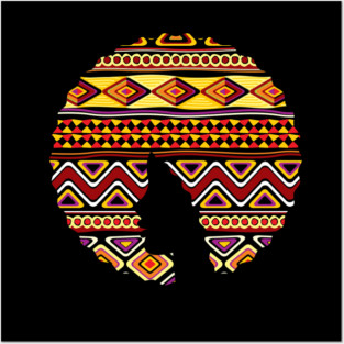 Afro Hair Woman with African Pattern, Black History Posters and Art