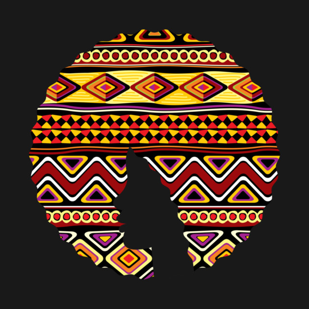 Afro Hair Woman with African Pattern, Black History by logiamerch