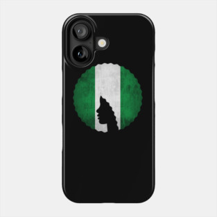 Afro Hair Woman with African Nigerian Colors, Black History Phone Case