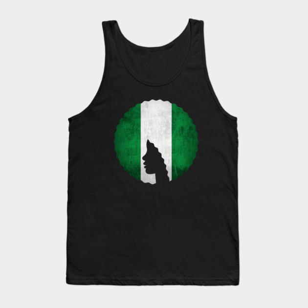 Afro Hair Woman with African Nigerian Colors, Black History Tank Top by logiamerch