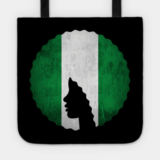 Afro Hair Woman with African Nigerian Colors, Black History Tote by logiamerch