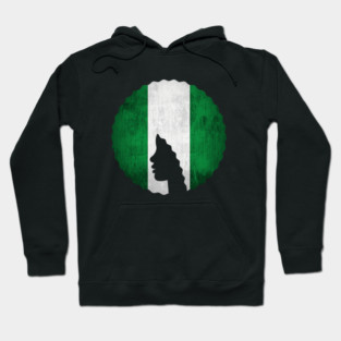 Afro Hair Woman with African Nigerian Colors, Black History Hoodie