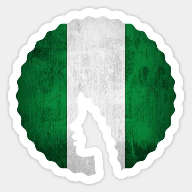 Afro Hair Woman with African Nigerian Colors, Black History Sticker by logiamerch