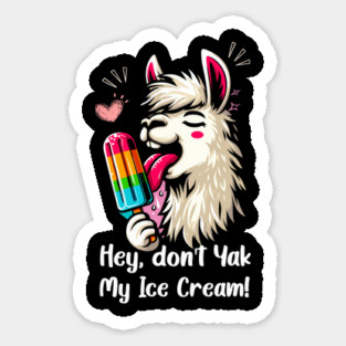 Funny Cute Llama Lover, Ice Cream Lover, Funny Animal Alpaca Sticker