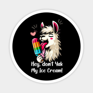 Funny Cute Llama Lover, Ice Cream Lover, Funny Animal Alpaca Magnet