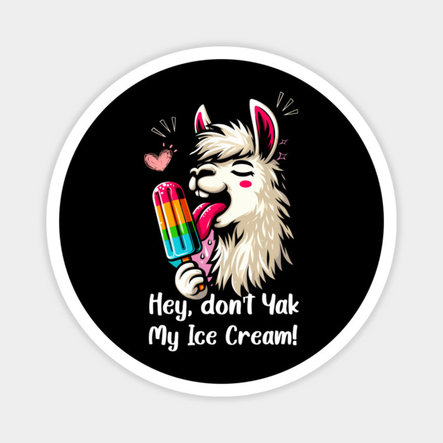 Funny Cute Llama Lover, Ice Cream Lover, Funny Animal Alpaca Magnet by JessArty