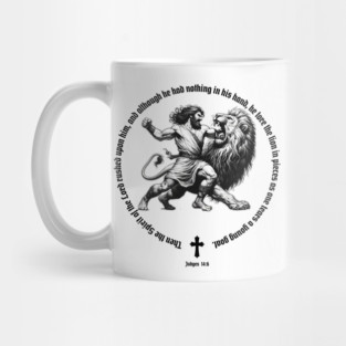 Samson And The Lion Gym Motivaton Mug