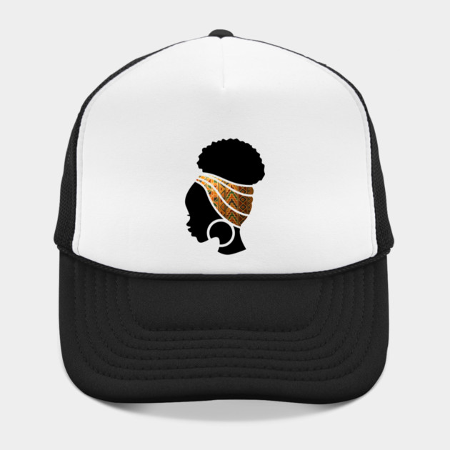 Afro Hair Woman with African Pattern Headwrap by logiamerch