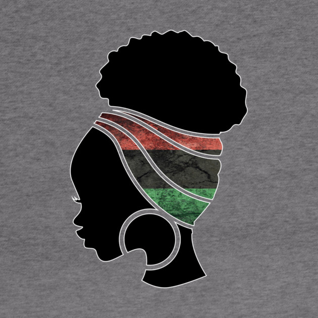 Afro Hair Woman with Pan African Flag Headwrap by logiamerch