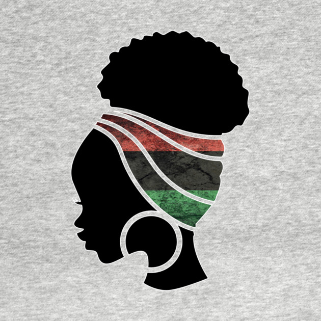 Afro Hair Woman with Pan African Flag Headwrap by logiamerch