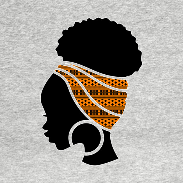Afro Hair Woman with African Pattern Headwrap by logiamerch