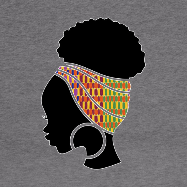 Afro Hair Woman with African Pattern Headwrap by logiamerch