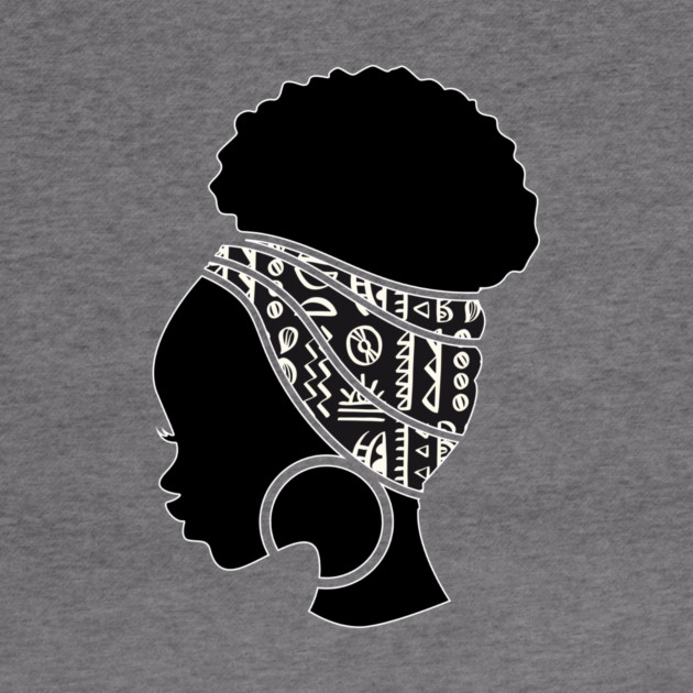 Afro Hair Woman with African Pattern Headwrap by logiamerch