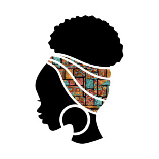 Afro Hair Woman with African Pattern Headwrap T-Shirt