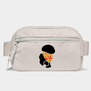Afro Hair Woman with African Pattern Headwrap Bag