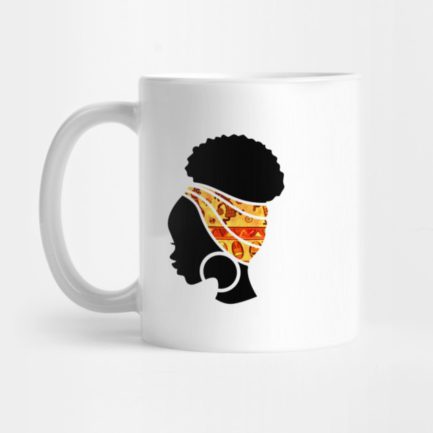 Afro Hair Woman with African Pattern Headwrap by logiamerch