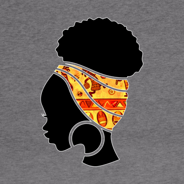 Afro Hair Woman with African Pattern Headwrap by logiamerch