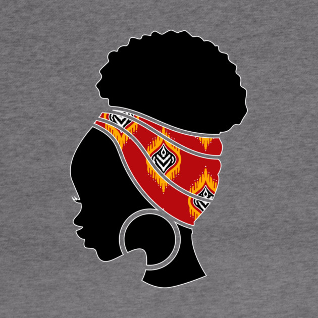 Afro Hair Woman with African Pattern Headwrap by logiamerch