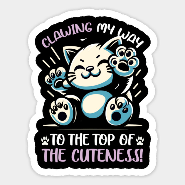Cute Kitten Clawing to the Top of Cuteness, Cat Lover Magnet by JessArty