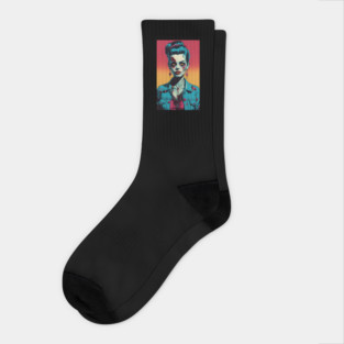 Retro Zombie Rockabilly Girl 2 Socks