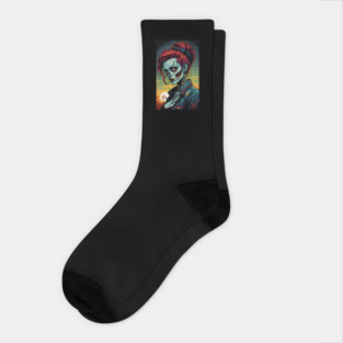 Retro Zombie Rockabilly Girl 3 Socks