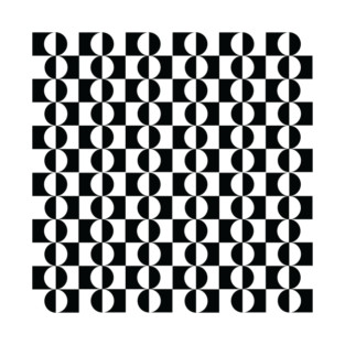 Black and White Midcentury Modern Half Moons T-Shirt