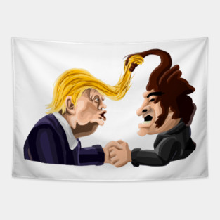 Donald Trump x Javier Milei hair duel Tapestry