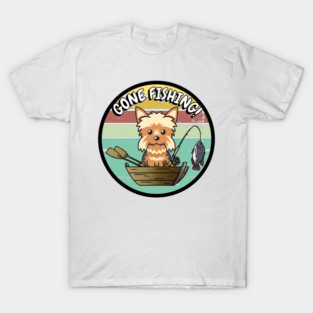 Cute yorkshire terrier dog has gone fishing T-Shirt