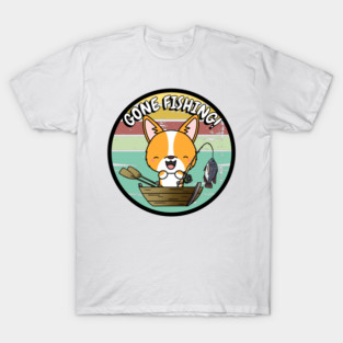 Cute corgi dog has gone fishing T-Shirt