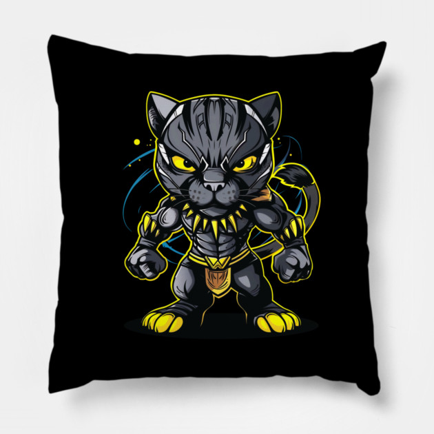 Panther Cat Hero Character Pillow by UrbanLifeApparel