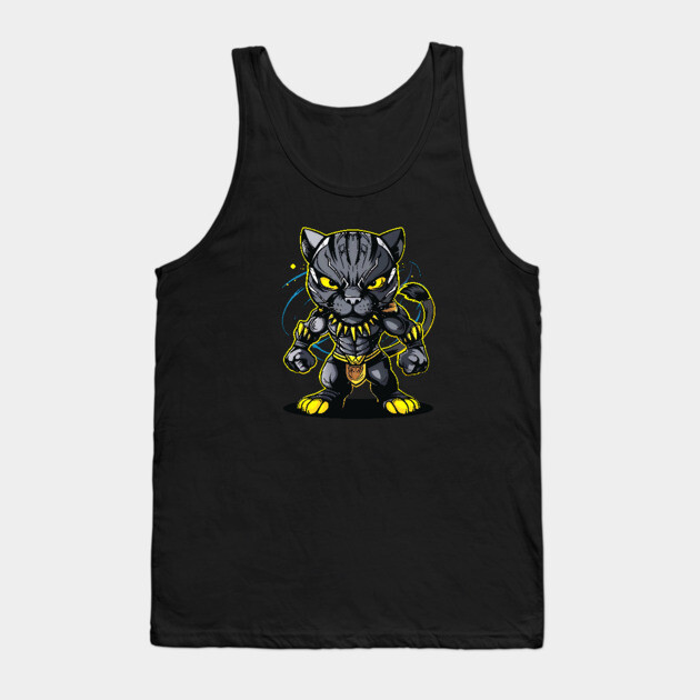 Panther Cat Hero Character Tank Top by UrbanLifeApparel
