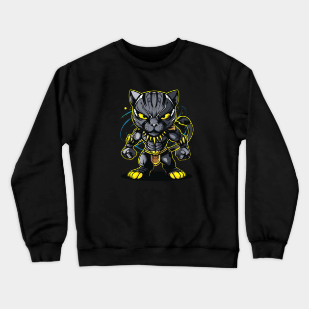 Panther Cat Hero Character Crewneck Sweatshirt by UrbanLifeApparel