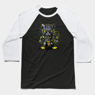 Panther Cat Hero Character Baseball T-Shirt