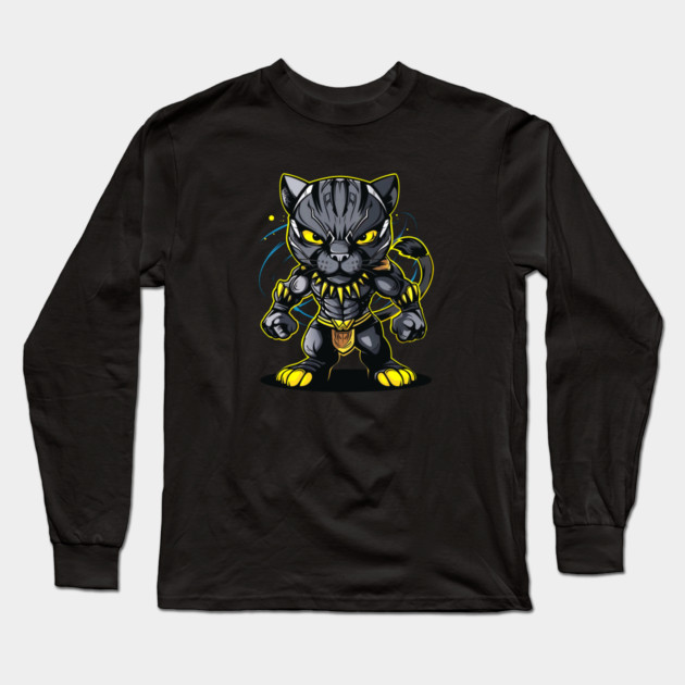Panther Cat Hero Character Long Sleeve T-Shirt by UrbanLifeApparel