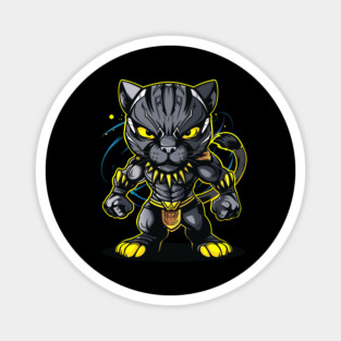 Panther Cat Hero Character Magnet