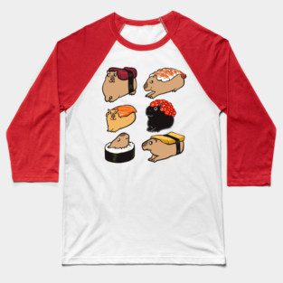 Sushi Capybara Baseball T-Shirt