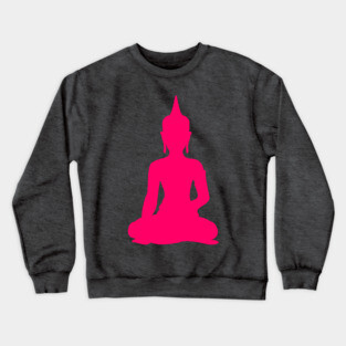 Pink Neon Buddha Crewneck Sweatshirt