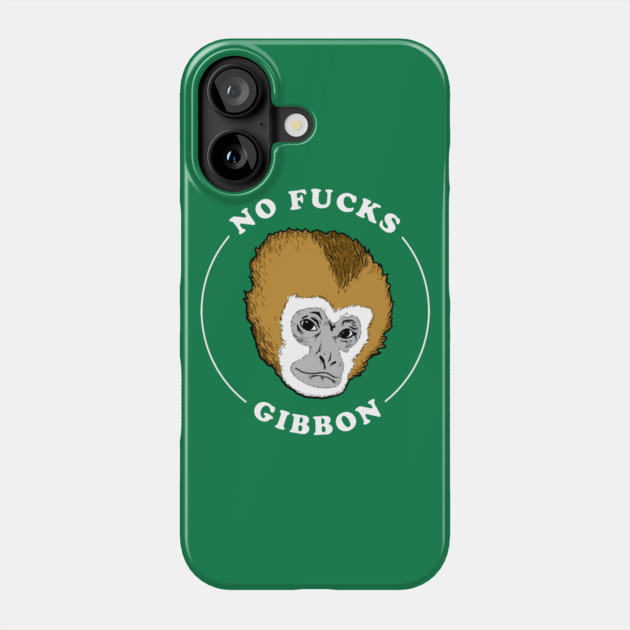 No Fucks Gibbon Phone Case by dumbshirts