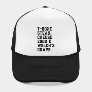 T-Bone Steak, Cheese Eggs, Welch's Grape - Song Lyric Hat
