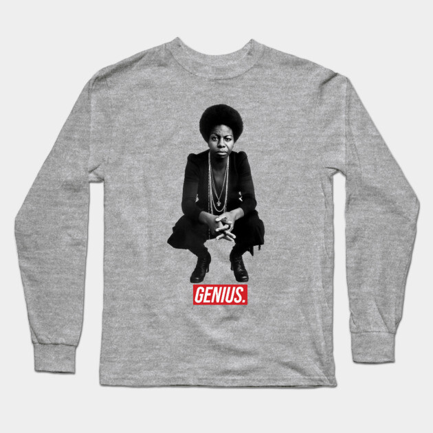 Nina Simone - Genius Long Sleeve T-Shirt by UrbanLifeApparel