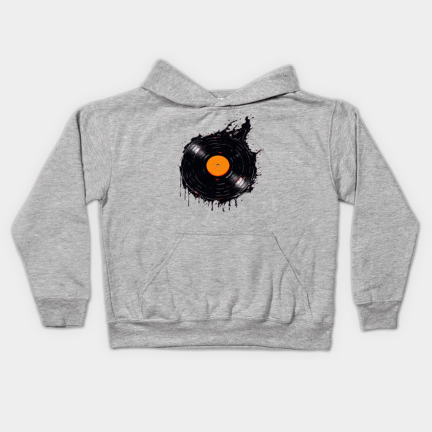 Melting Vinyl Record Kids Hoodie by UrbanLifeApparel