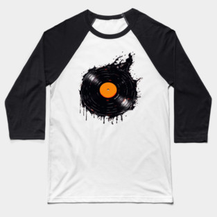 Melting Vinyl Record Baseball T-Shirt