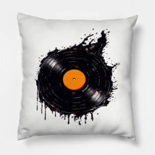 Melting Vinyl Record Pillow