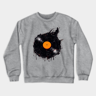 Melting Vinyl Record Crewneck Sweatshirt