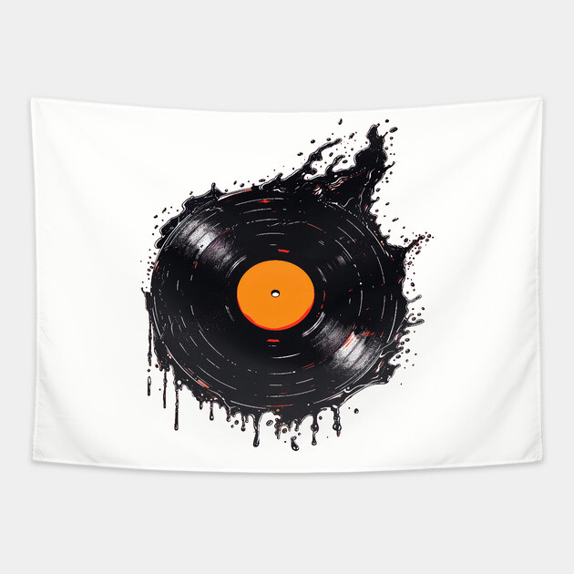 Melting Vinyl Record Tapestry by UrbanLifeApparel