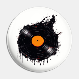 Melting Vinyl Record Pin